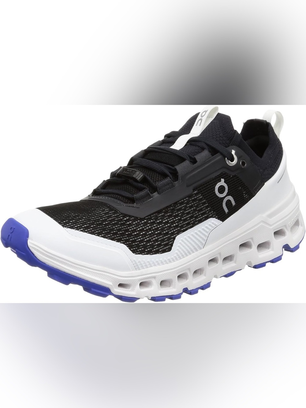 On Running women’s cloud ultra 2 Athletic Shoe in Black, White and Blue